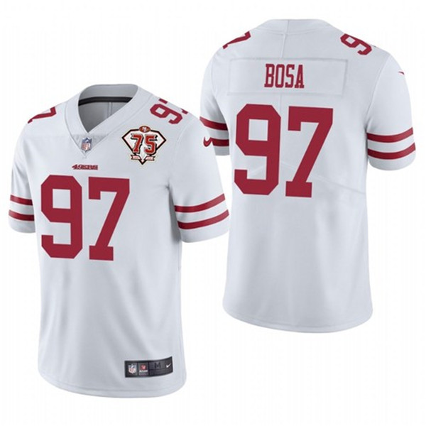 Men's San Francisco 49ers #97 Nick Bosa White 2021 75th Anniversary Vapor Untouchable Limited Jersey