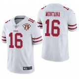 Men's San Francisco 49ers #16 Joe Montana White 2021 75th Anniversary Vapor Untouchable Limited Jersey
