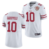 Men's San Francisco 49ers #10 Jimmy Garoppolo White 2021 75th Anniversary Vapor Untouchable Limited Jersey