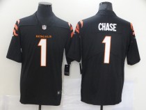 Men's Cincinnati Bengals #1 Ja'Marr Chase 2021 NFL Draft Black Vapor Limited Jersey