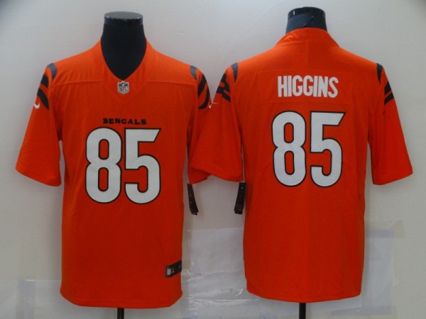 Men's Cincinnati Bengals #85 Tee Higgins 2021 Orange Vapor Untouchable Limited Jersey