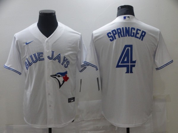 MLB Toronto Blue Jays #4 Springer White Game Nike Jersey