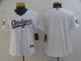 Women MLB Los Angeles Dodgers Blank White Gold Game Nike Jersey