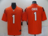 Men's Cincinnati Bengals #1 Ja'Marr Chase 2021 NFL Draft Orange Vapor Limited Jersey