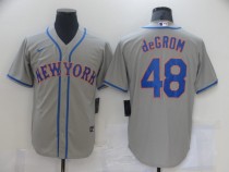 MLB New York Mets #48 Jacob deGrom Grey Game Nike Jersey
