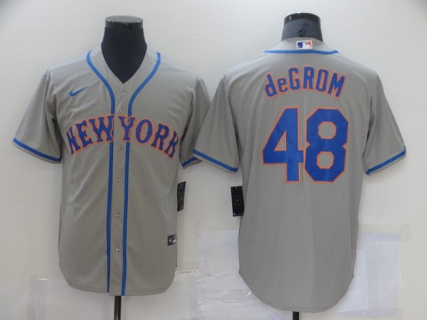 MLB New York Mets #48 Jacob deGrom Grey Game Nike Jersey