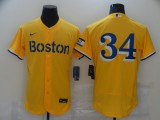 MLB Boston Red Sox #34 David Ortizi Gold 2021 City Connect Flex Base Elite Jersey