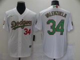 MLB Los Angeles Dodgers #34 Valenzuela White/Green 2020 World Series Stitched Jersey
