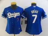 Women MLB Los Angeles Dodgers #7 Julio Urias Blue Gold Championship Game Nike Jersey