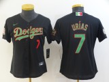 Women MLB Los Angeles Dodgers #7 Julio Urias Black/Green 2020 World Series Stitched Jersey