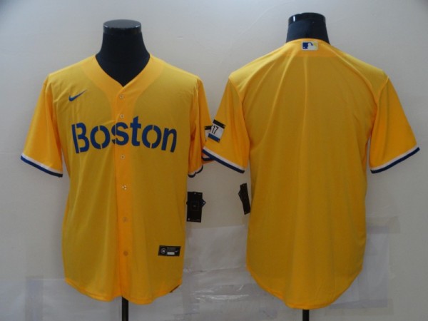 MLB Boston Red Sox Blank Gold 2021 City Connect Jersey