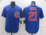 MLB Chicago Cubs #21 Sosa Blue Game Nike Jersey