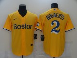 MLB Boston Red Sox #2 Xander Bogaerts Gold 2021 City Connect Jersey