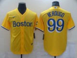 MLB Boston Red Sox #99 Alex Verdugo Gold 2021 City Connect Jersey