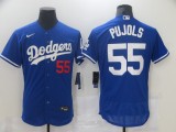 MLB Los Angeles Dodgers #55 Pujols Blue Flex Base Elite Jersey