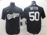 MLB Los Angeles Dodgers #50 Betts Black Game Nike Jersey