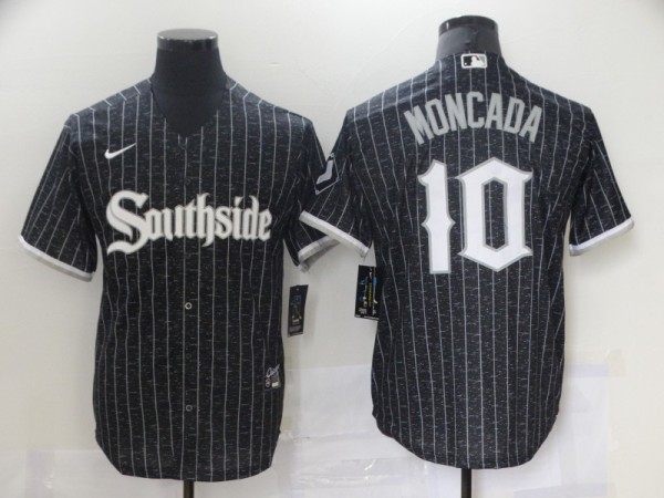 MLB Chicago White Sox #10 Yoan Moncada Black 2021 City Connect Jersey