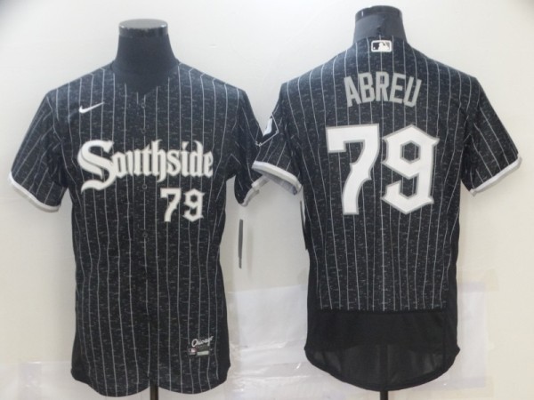 MLB Chicago White Sox #79 Jose Abreu Black 2021 City Connect Flex Base Elite Jersey