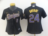 Women MLB Los Angeles Dodgers #24 Bryant Black Game Nike Jersey