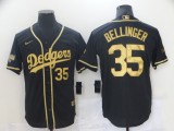 MLB Los Angeles Dodgers #35 Cody Bellinger Black Gold 2020 World Series Jersey