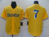 Boston Red Sox #7 Dom DiMaggio Gold 2021 City Connect Jersey