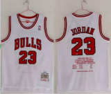 NBA Chicago Bulls #23 Michael Jordan 1995-98 White Three Champions Jersey