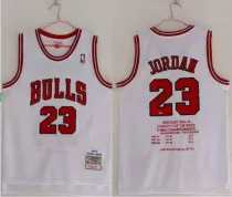 NBA Chicago Bulls #23 Michael Jordan 1995-98 White Three Champions Jersey