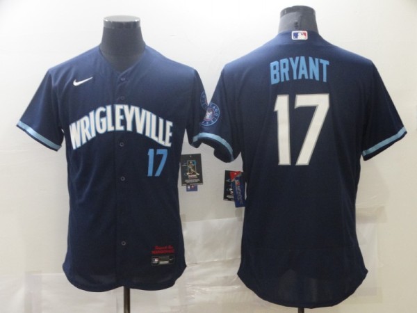 MLB Chicago Cubs #17 Bryant 2021 Navy City Connect Flex Base Elite Jersey