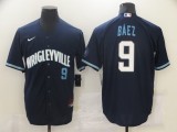 MLB Chicago Cubs #9 Baez 2021 Navy City Connect Game Jersey