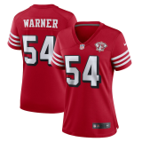 Women San Francisco 49ers #54 Fred Warner Scarlet 75th Anniversary Alternate Vapor Limited Jersey