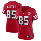 Women San Francisco 49ers #85 George Kittle Scarlet 75th Anniversary Alternate Vapor Limited Jersey