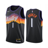 Youth NBA Phoenix Suns #1 Devin Booker Black City Edition New Uniform 2020-21 Jersey