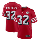 Men's San Francisco 49ers #32 Ricky Watters Red 2021 75th Anniversary  Vapor Limited Jersey