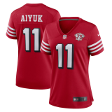 Women San Francisco 49ers #11 Brandon Aiyuk Scarlet 75th Anniversary Alternate Vapor Limited Jersey