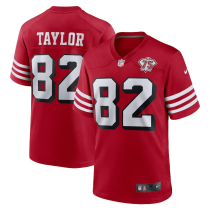 Men's San Francisco 49ers John Taylor 2021 Red 75th Anniversary Alternate Vapor Limited Jersey
