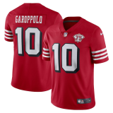 Men's San Francisco 49ers #10 Jimmy Garoppolo Scarlet 2021 75th Anniversary Vapor Limited Jersey