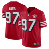 Men's San Francisco 49ers #97 Nick Bosa Scarlet 2021 75th Anniversary Vapor Limited Jersey