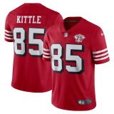 Men's San Francisco 49ers #85 George Kittle Scarlet 2021 75th Anniversary Alternate Vapor Limited Jersey