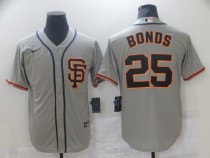 MLB San Francisco Giants #25 Barry Bonds Grey Game Jersey