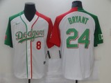MLB Los Angeles Dodgers Front #8 Back #24 Kobe Bryant White Mexican Heritage Culture Night Mexico Jersey