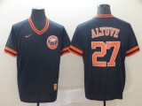 MLB Houston Astros #27 Altuve Navy Blue Throwback Mens Jersey