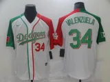 MLB Los Angeles Dodgers #34 Valenzuela White Mexican Heritage Culture Night Mexico Jersey