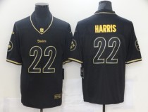 Men's Pittsburgh Steelers #22 Najee Harris Black Golden Edition Limited Jersey