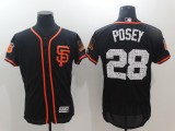 MLB San Francisco Giants #28 Posey Black Elite jerseys