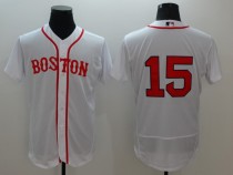 MLB Boston Red Sox #15 White Flex Base Elite Jersey