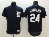 MLB Detroit Tigers #24 Cabrera Navy Flex Base Elite Jersey