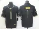 Men's Chicago Bears #1 Justin Fields Black Golden Edition Limited Jersey