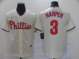 MLB Philadelphia Phillies #3 Harper Cream Game Nike Jersey