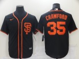 MLB San Francisco Giants #35 Crawford Black Game Nike Jersey