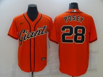 Copy MLB San Francisco Giants #28 Posey Orange Game Nike Jersey